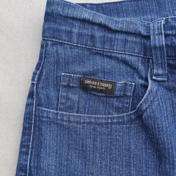 Simon Chang Jeans women's size 10  blue colour wide leg classic minimalist denim - Picture 8 of 13